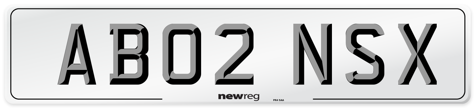 AB02 NSX Number Plate from New Reg